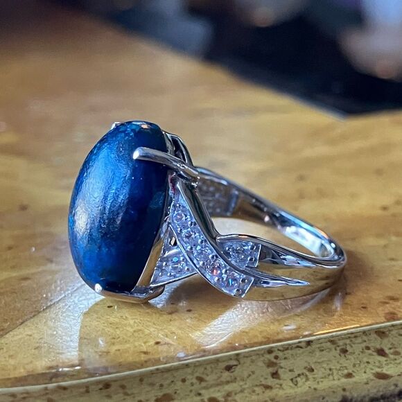 Natural Shadowkite Sterling Silver Ring Size 6 - Picture 2 of 9